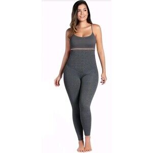 Curveez Womens Sz L Curvy Shaping High Waist Legging Gray CUR48819 Slimming Firm